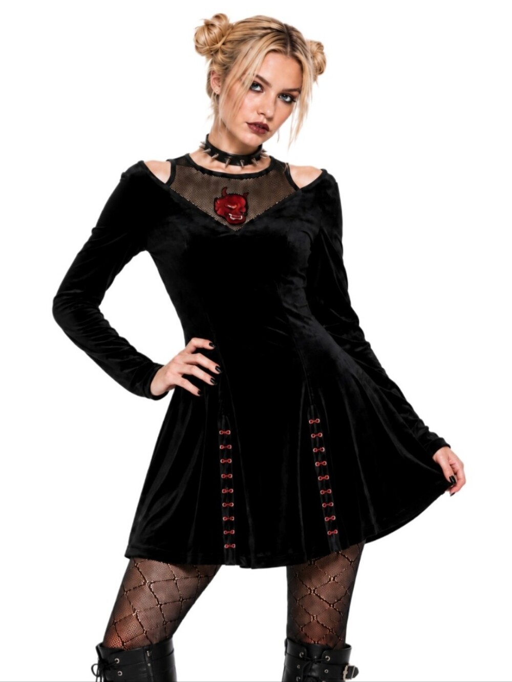 Punk Rave Satin Devil Mini Dress